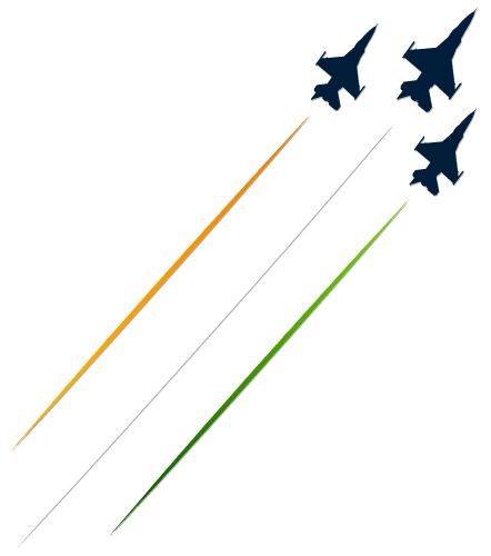 Fighter jets with Indian tricolor trails