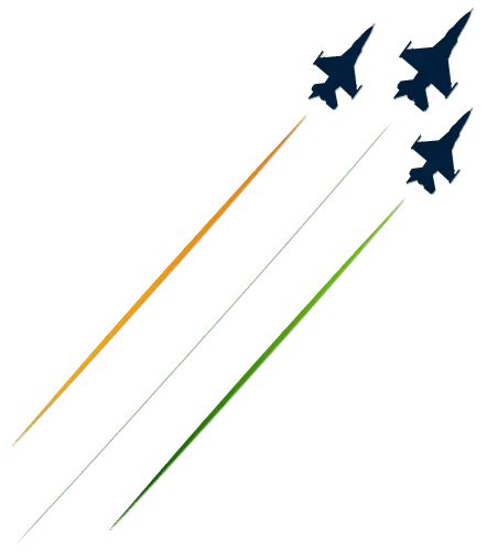 Fighter jets with Indian tricolor trails